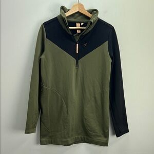 Indyeva Bero III Quarter Zip Fleece Pullover Jacket Green Black Womens Small Ski